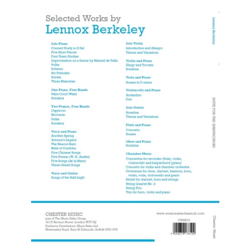 Berkeley, Lennox - Suite For The Harpsichord