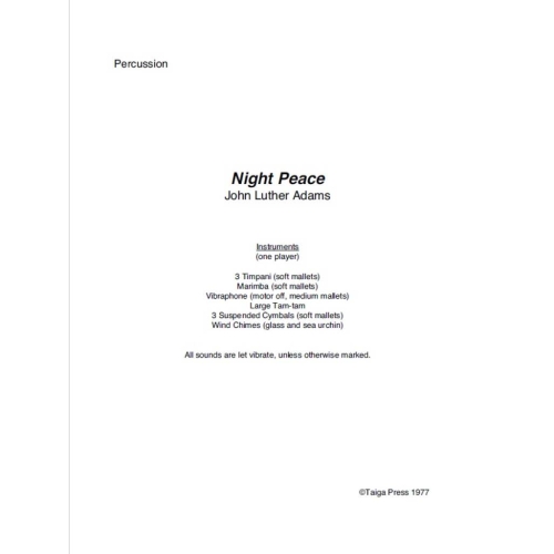 Adams, John - Night Peace
