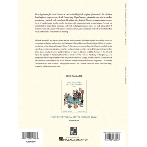 Spanswick, Melanie - First Repertoire for Little Pianists - Book 1