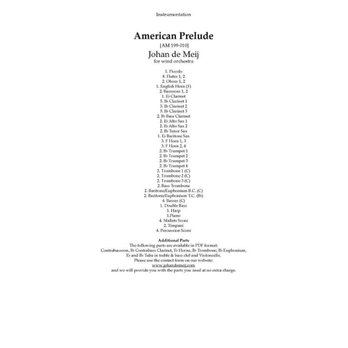 Meij, Johan - American Prelude