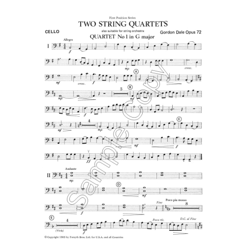 Dale, Gordon - String Quartet No.1 - Orchestra Set