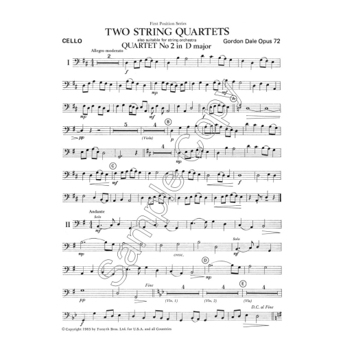 Dale, Gordon - String Quartet No.2 - Orchestra Set