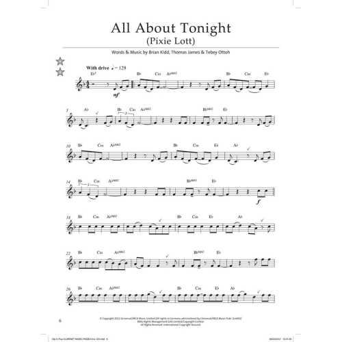 Dip In 50 Pop Tunes for Clarinet