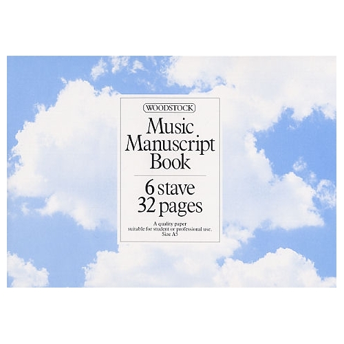 Music Manuscript Book: 6 Stave 32 Pages Stitched