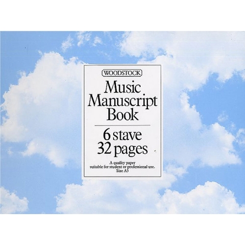 Music Manuscript Book: 6 Stave 32 Pages Spiral