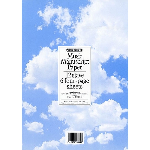 Music Manuscript - 12 stave, 6 4-page sheets