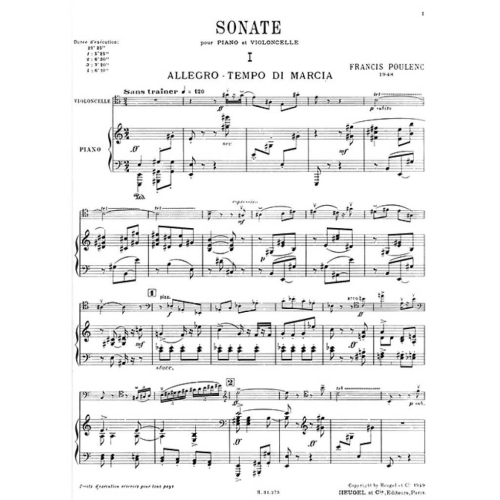 Poulenc, Francis - Sonata Opus 143