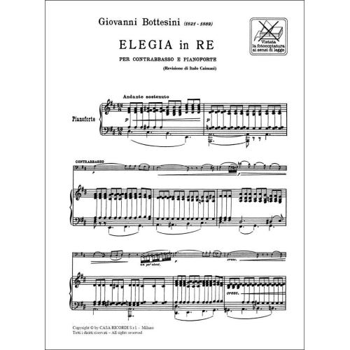 Bottesini, Giovanni - Elegia In Re