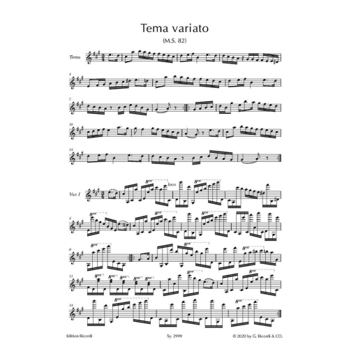 Paganini, Niccolò - Werke für Violine solo-  Works for Solo Violin