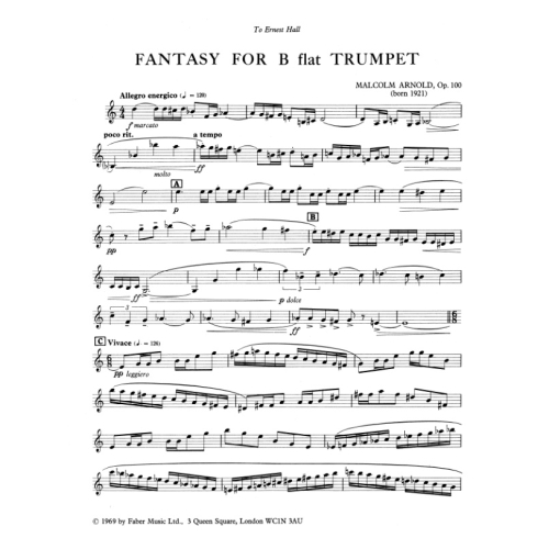 Arnold, Malcolm - Fantasy for Trumpet