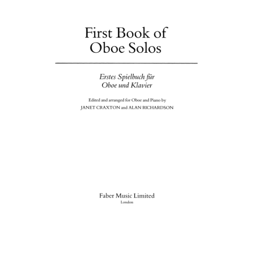 Craxton, J - First Book of Oboe Solos (oboe & piano)