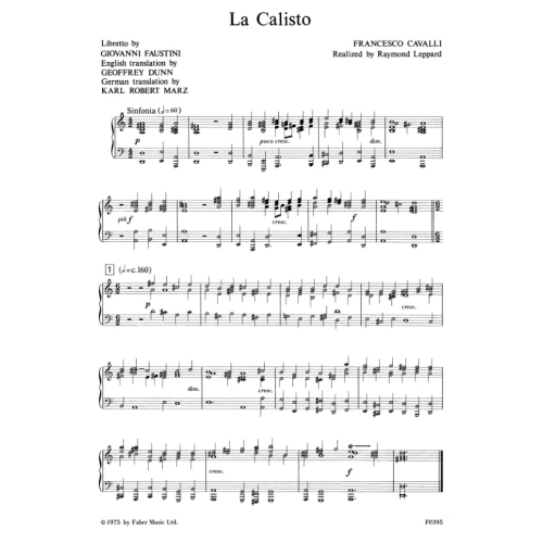 Cavalli, Francesco - La Calisto (vocal score)