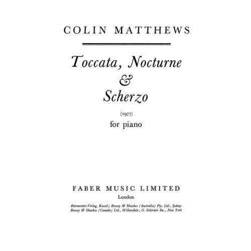 Matthews, Colin - Toccata, Nocturne and Scherzo
