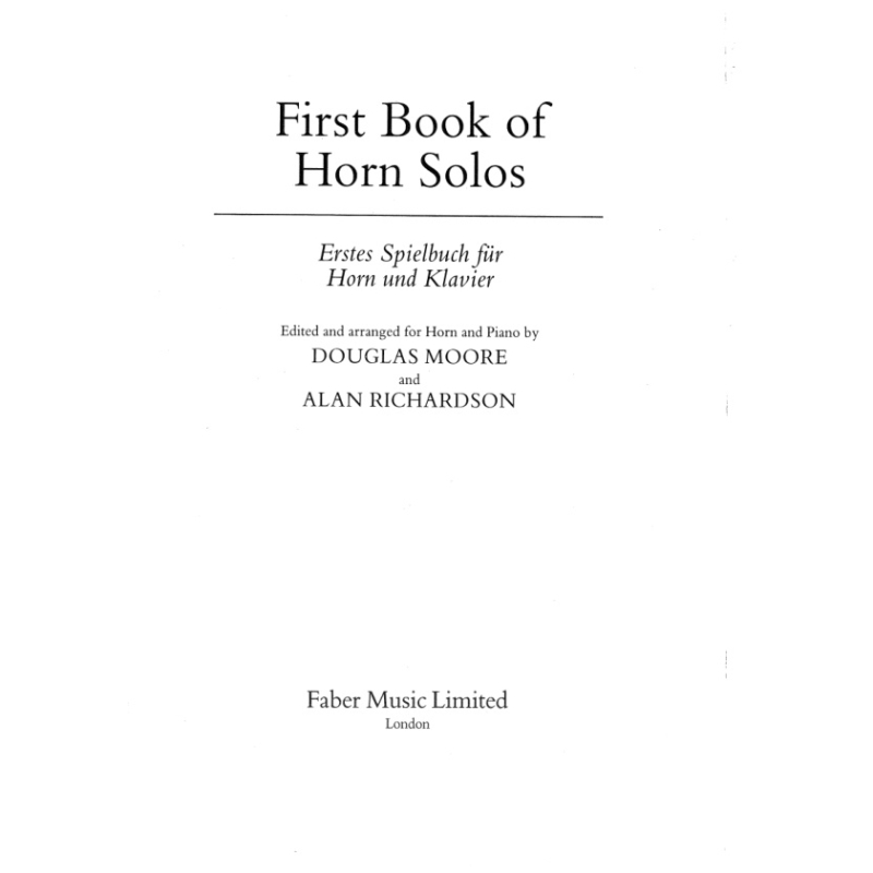 Richardson, A & Moore, D - First Book of Horn Solos