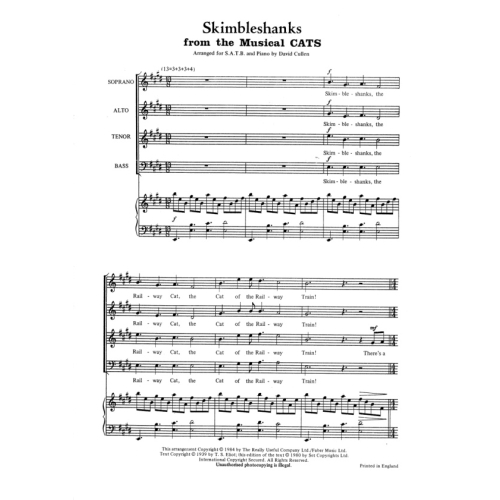 Lloyd Webber, Andrew - Skimbleshanks. SATB accompanied