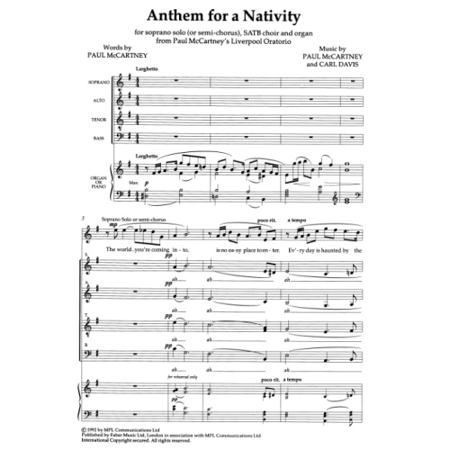 McCartney, Paul - Anthem for a Nativity.