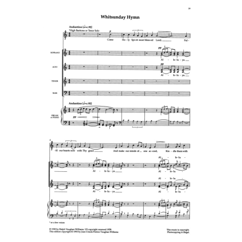 Vaughan Williams, Ralph - Three Choral Hymns