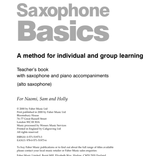 Hampton, Andy - Saxophone Basics (Teacher)