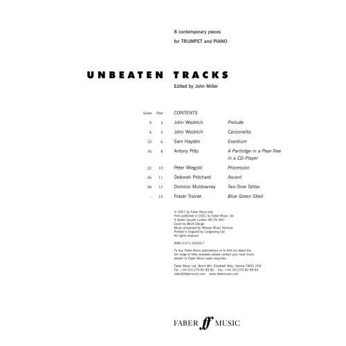 Unbeaten Tracks (trumpet and piano)