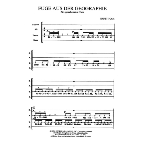 Toch, Ernst - Geographical Fugue