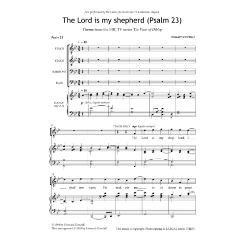 Goodall, Howard - The Lord is my Shepherd