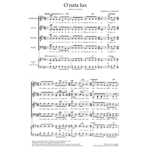 Lauridsen, Morten - O Nata Lux