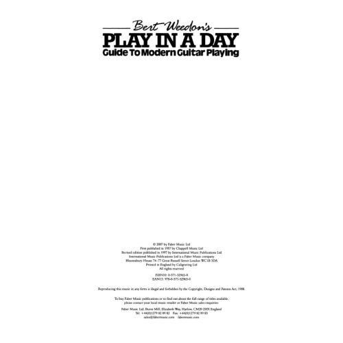 Weedon, Bert - Play In A Day