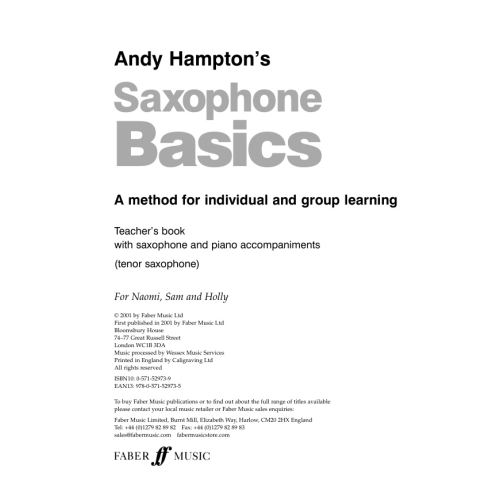 Hampton, Andy - Saxophone Basics - (Tenor Sax)