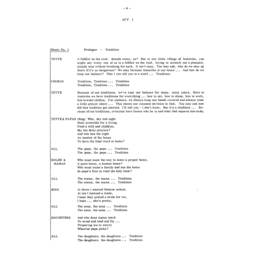 Bock, J & Harnick, S - Fiddler on the Roof (libretto)