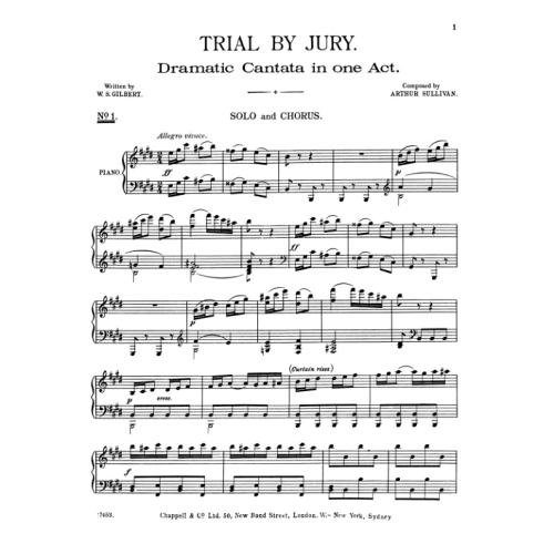 Sullivan, Arthur - Trial by Jury (vocal score) Gilbert and Sullivan