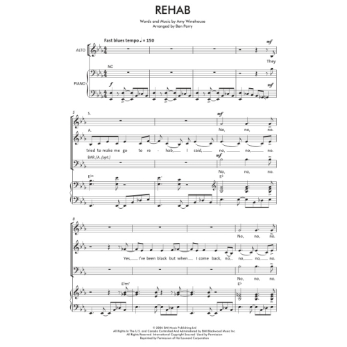 Winehouse, Amy - Rehab. SA/Men acc. (Choir Rocks!)