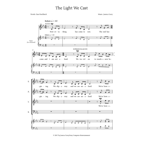 Curry, Jessica - Light We Cast, The. SATB unaccompanied