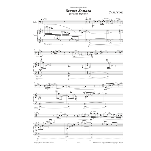 Vine, Carl - Strutt Sonata (cello and piano)