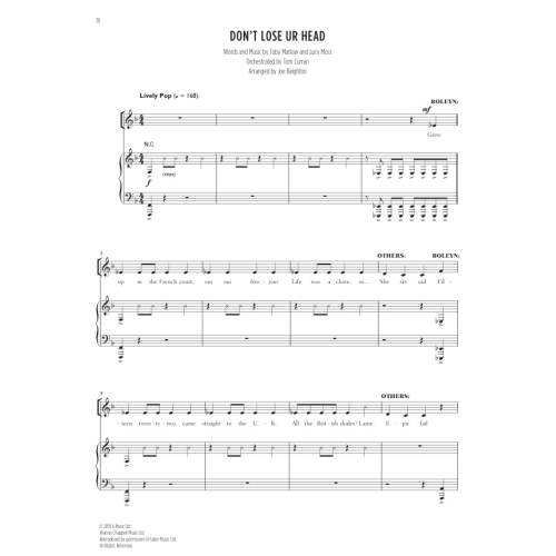 Marlow, Toby & Moss, Lucy - Six: The Musical Songbook (PVG)