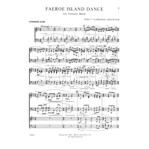 Grainger, Percy - Faeroe Island Dance (wind band score)