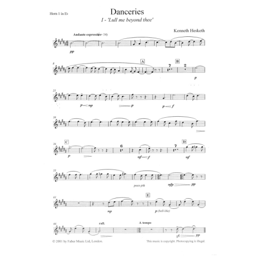Hesketh, Kenneth - Danceries (wind band Euro supplement)
