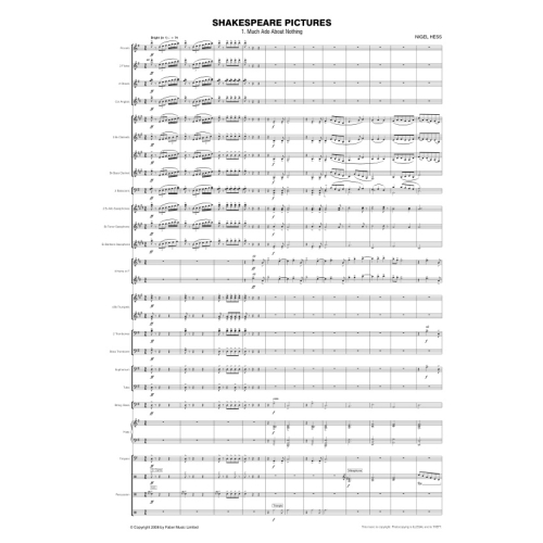 Hess, Nigel - Shakespeare Pictures (wind band sc&pts)