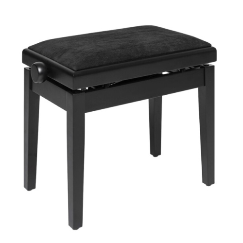 Stagg PBH390 Piano Bench - Matte Black with Velvet Top and hydraulic mechanism