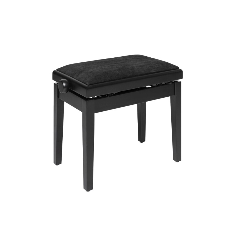 Stagg PBH390 Piano Bench - Matte Black with Velvet Top and hydraulic mechanism