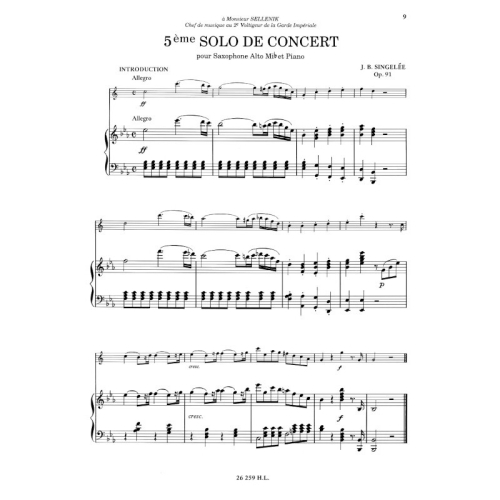 Singelee, Jean-Baptiste - 3rd &  5th Solos De Concert / Concertino Op. 78