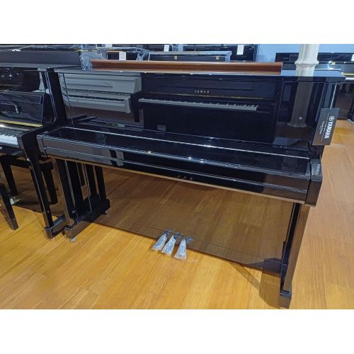 Yamaha B2 Upright Piano in Black Polyester with Chrome Fittings