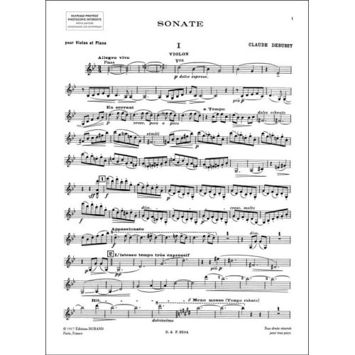 Debussy, Claude - Sonate No.3