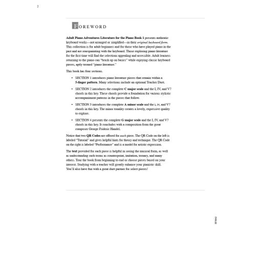 Faber, Nancy - Adult Piano Adventures Literature for Piano Book 1
