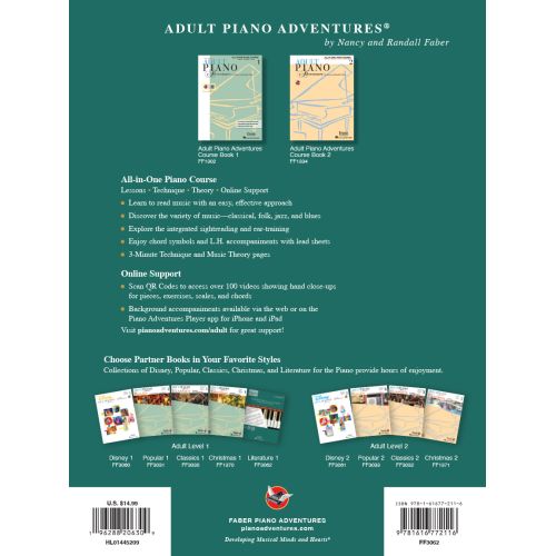 Faber, Nancy - Adult Piano Adventures Literature for Piano Book 1