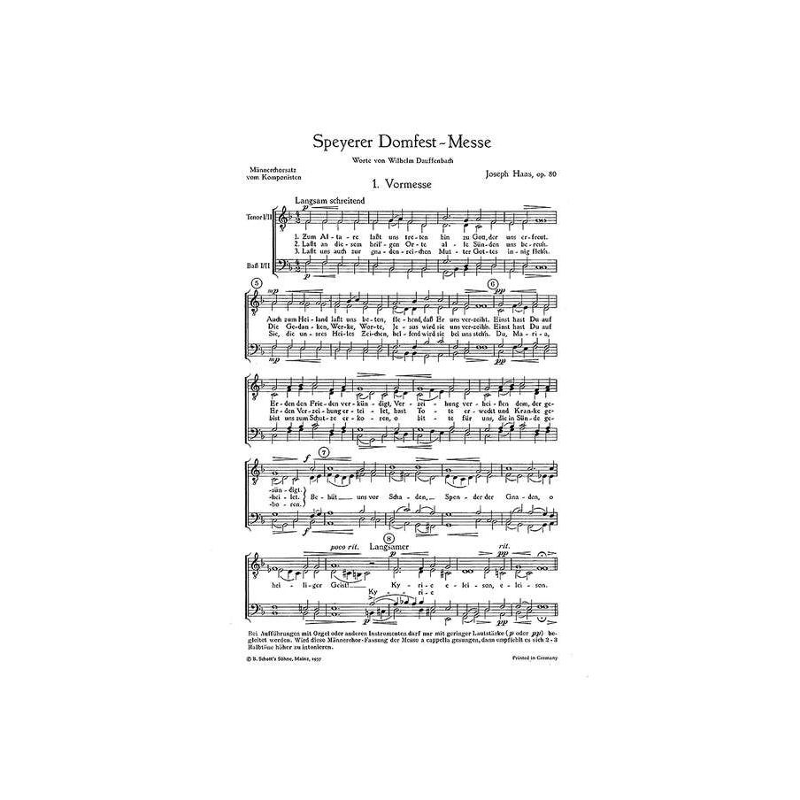 Haas, Joseph - Speyerer Domfestmesse op. 80