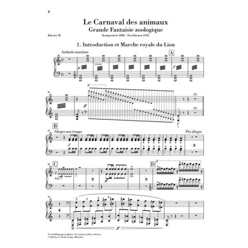 Saint-Saëns, Camille - Le Carnaval des animaux für Kammerensemble 