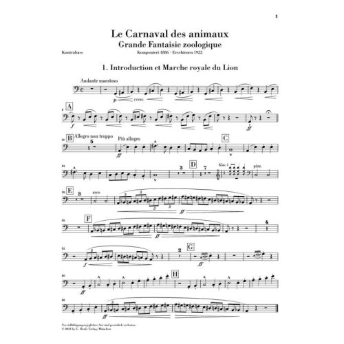 Saint-Saëns, Camille - Le Carnaval des animaux für Kammerensemble 