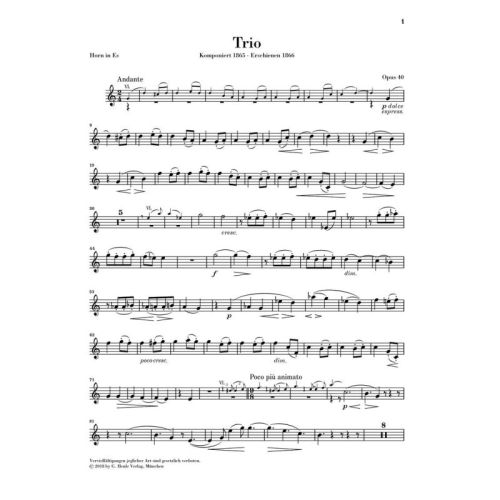 Brahms, Johannes - Horn Trio E flat major op. 40 op. 40 