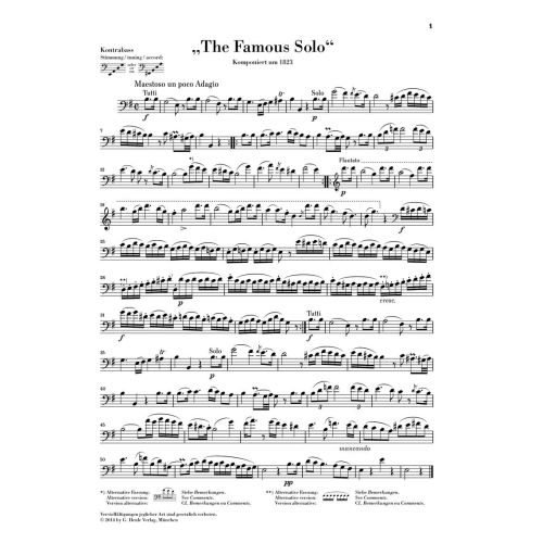 Dragonetti, Domenico - "The Famous Solo" for Double Bass and Orchestra 