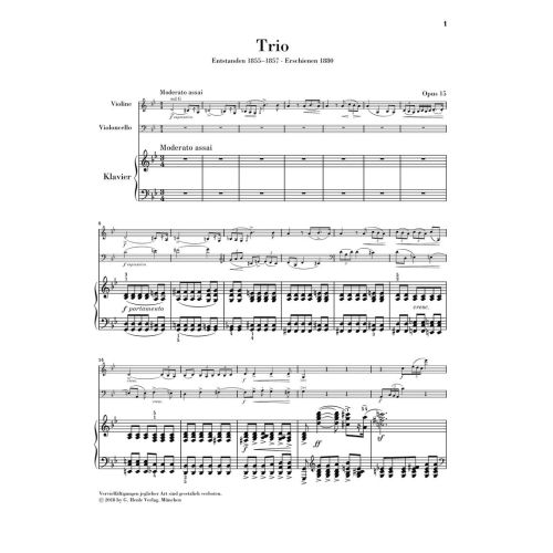 Smetana, Friedrich - Piano Trio op. 15 